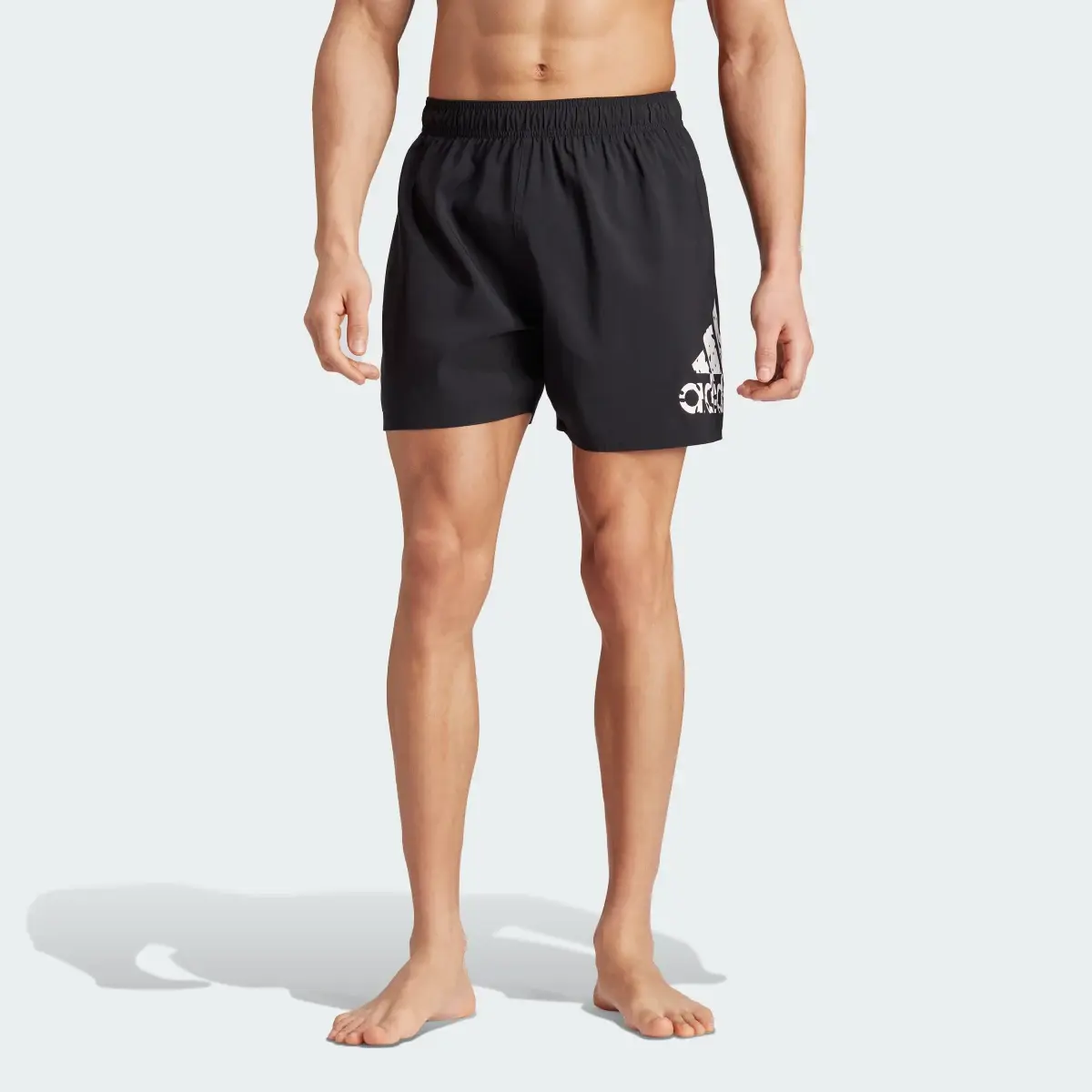 Adidas Big Logo CLX Short-Length Swim Shorts. 1