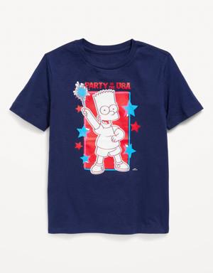 Matching The Simpsons™ Americana Gender-Neutral T-Shirt for Kids blue