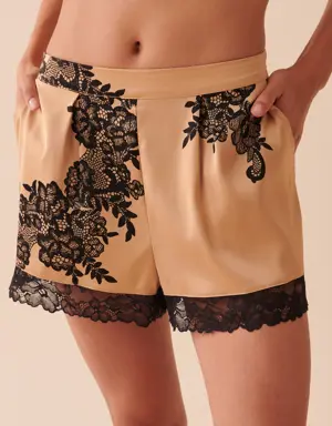 Satin and Lace Shorts