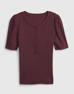 Kids Rib Henley T-Shirt purple