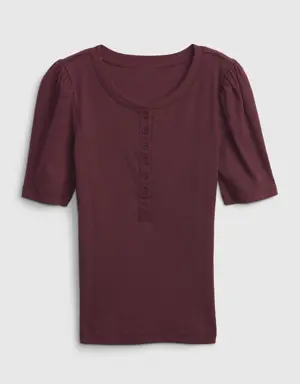 Gap Kids Rib Henley T-Shirt purple