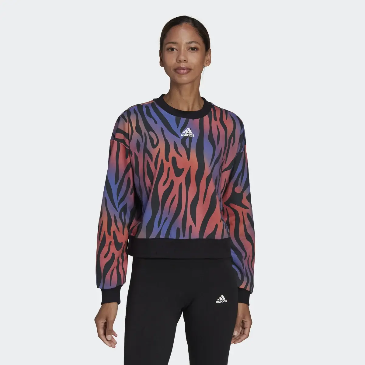 Adidas Tiger-Print Sweatshirt. 2