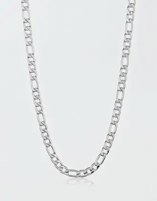 American Eagle West Coast Jewelry Polished Stainless Steel Figaro Chain Necklace. 1