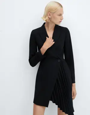 Jacket dress with pleated detail