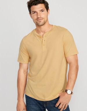 Old Navy Soft-Washed Short-Sleeve Henley T-Shirt for Men yellow