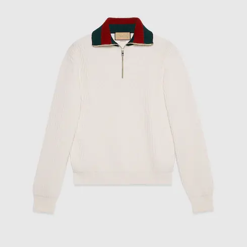 Gucci Knit wool sweater with Web. 1