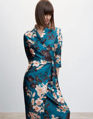 Floral print kimono dress