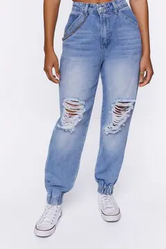 Forever 21 Forever 21 Distressed Denim Wallet Chain Joggers Light Denim. 2 Forever 21 Forever 21 Distressed Denim Wallet Chain Joggers Light Denim. 2