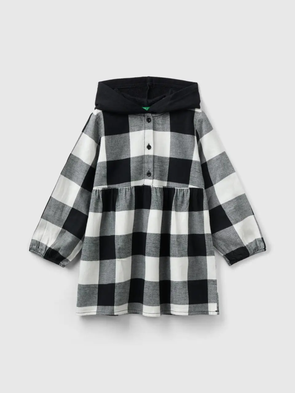 Benetton plaid dress with hood. 1