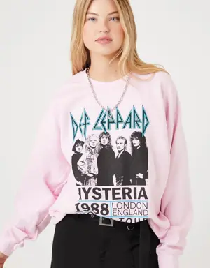 Forever 21 Def Leppard Graphic Pullover Hot Pink