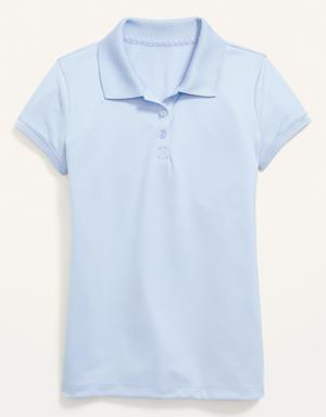 Uniform Moisture-Wicking Polo Shirt for Girls blue