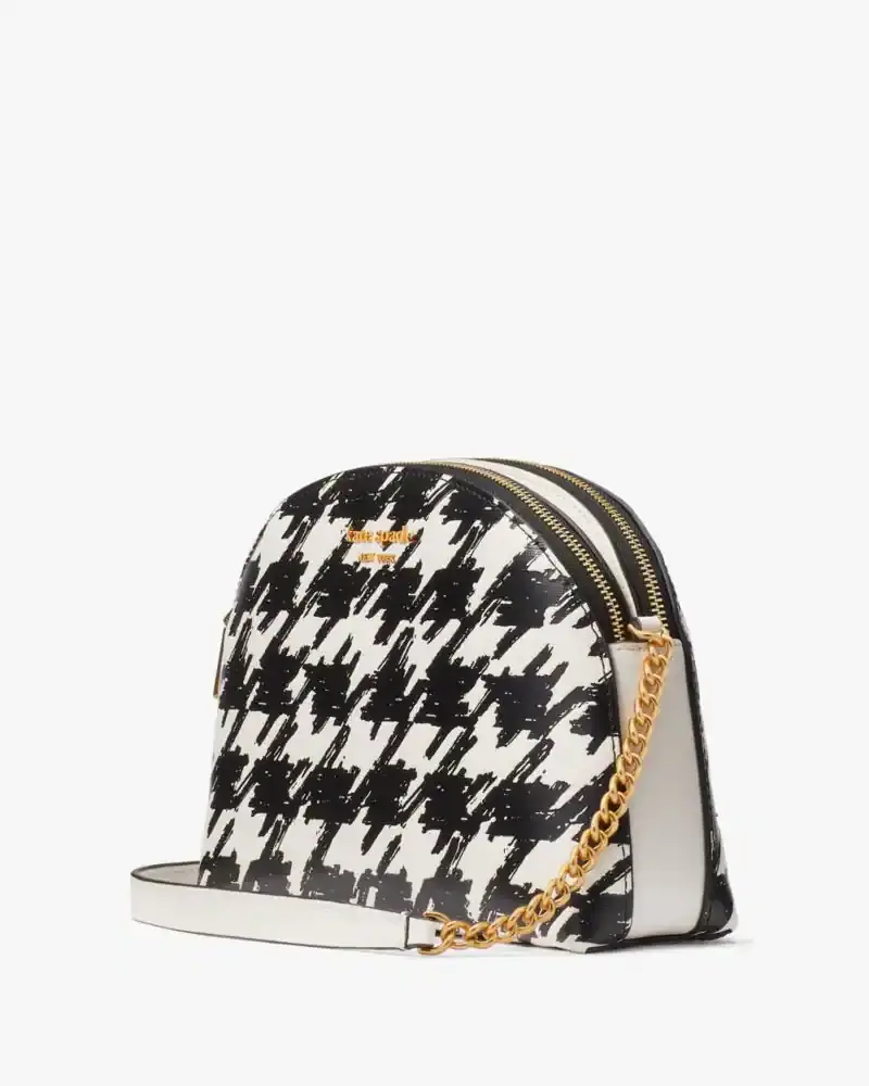 Kate Spade Morgan Painterly Houndstooth Double-zip Dome Crossbody. 3