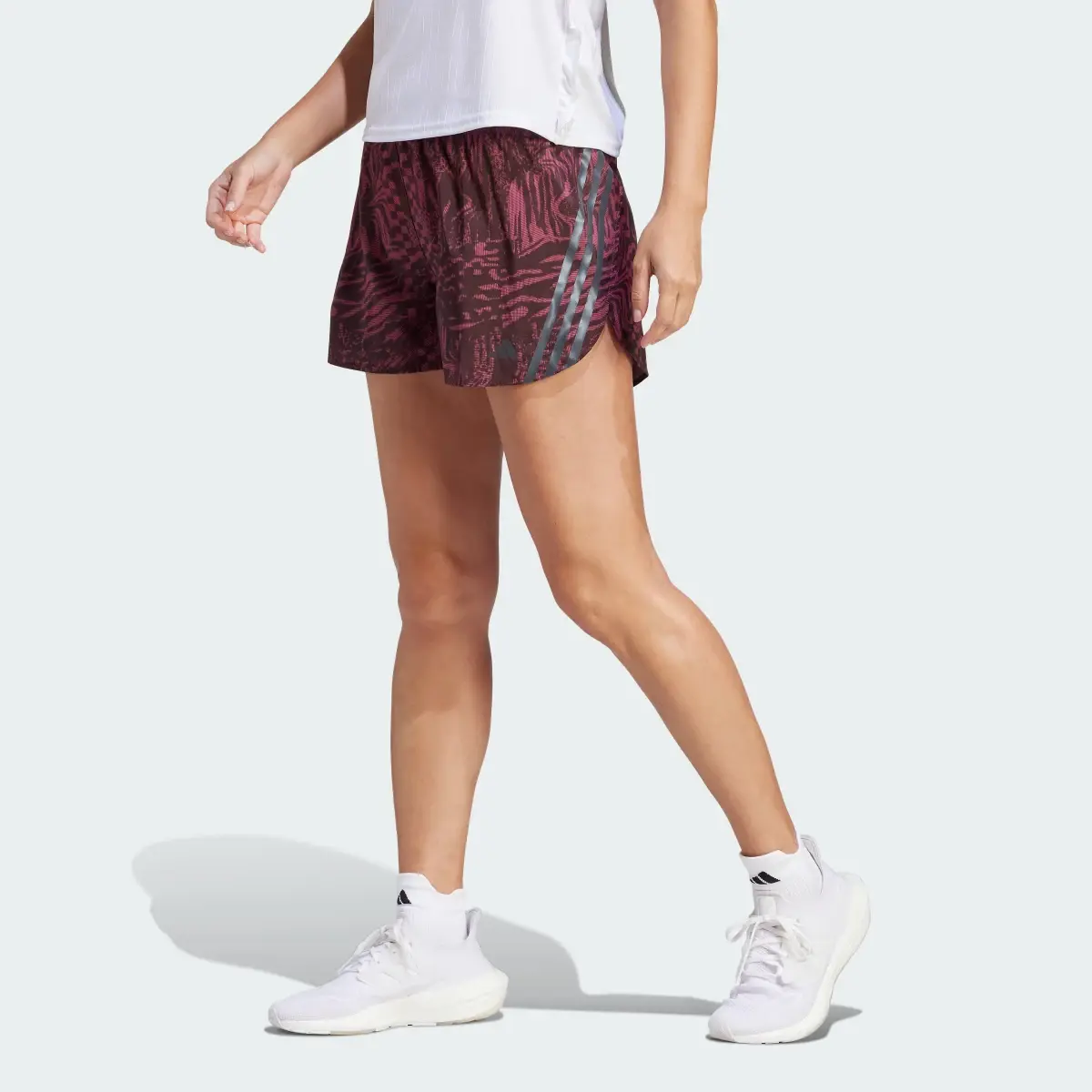 Adidas Short da running Run Icons 3-Stripes Allover Print. 1