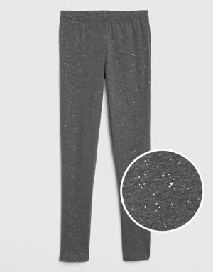 Gap Kids Sparkle Leggings in Stretch Jersey gray