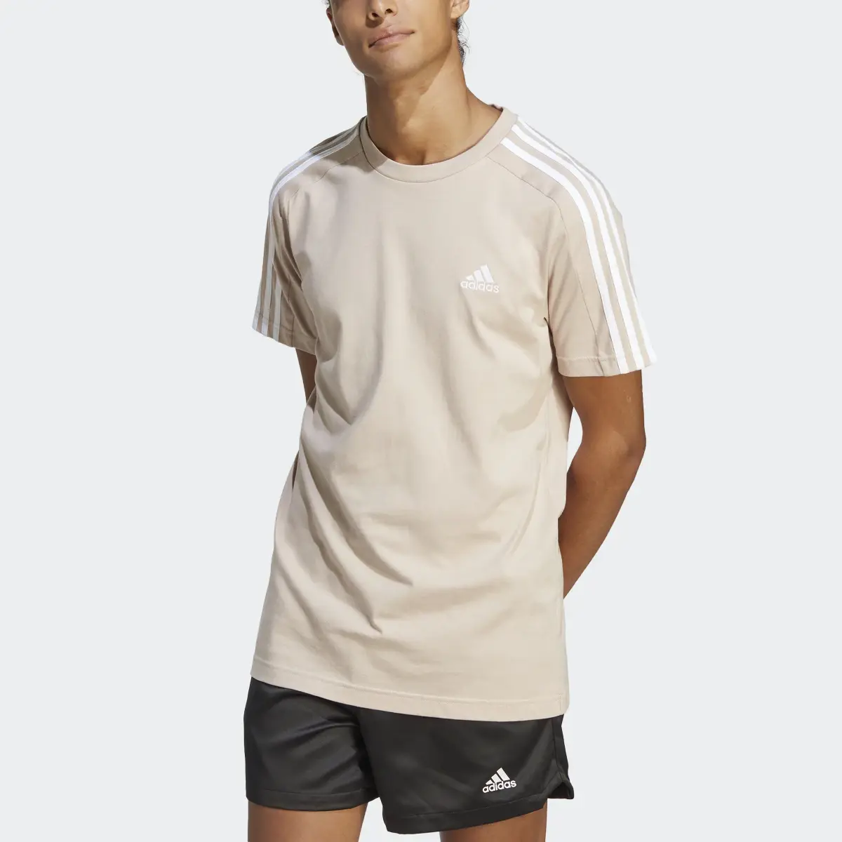 Adidas Playera Essentials 3 Franjas Tejido Jersey. 1