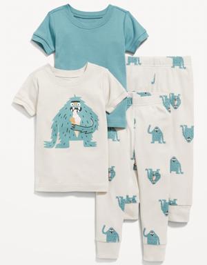 Old Navy Unisex Snug-Fit 4-Piece Pajama Set for Toddler & Baby multi