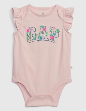 Baby 100% Organic Cotton Mix and Match Gap Logo Bodysuit pink