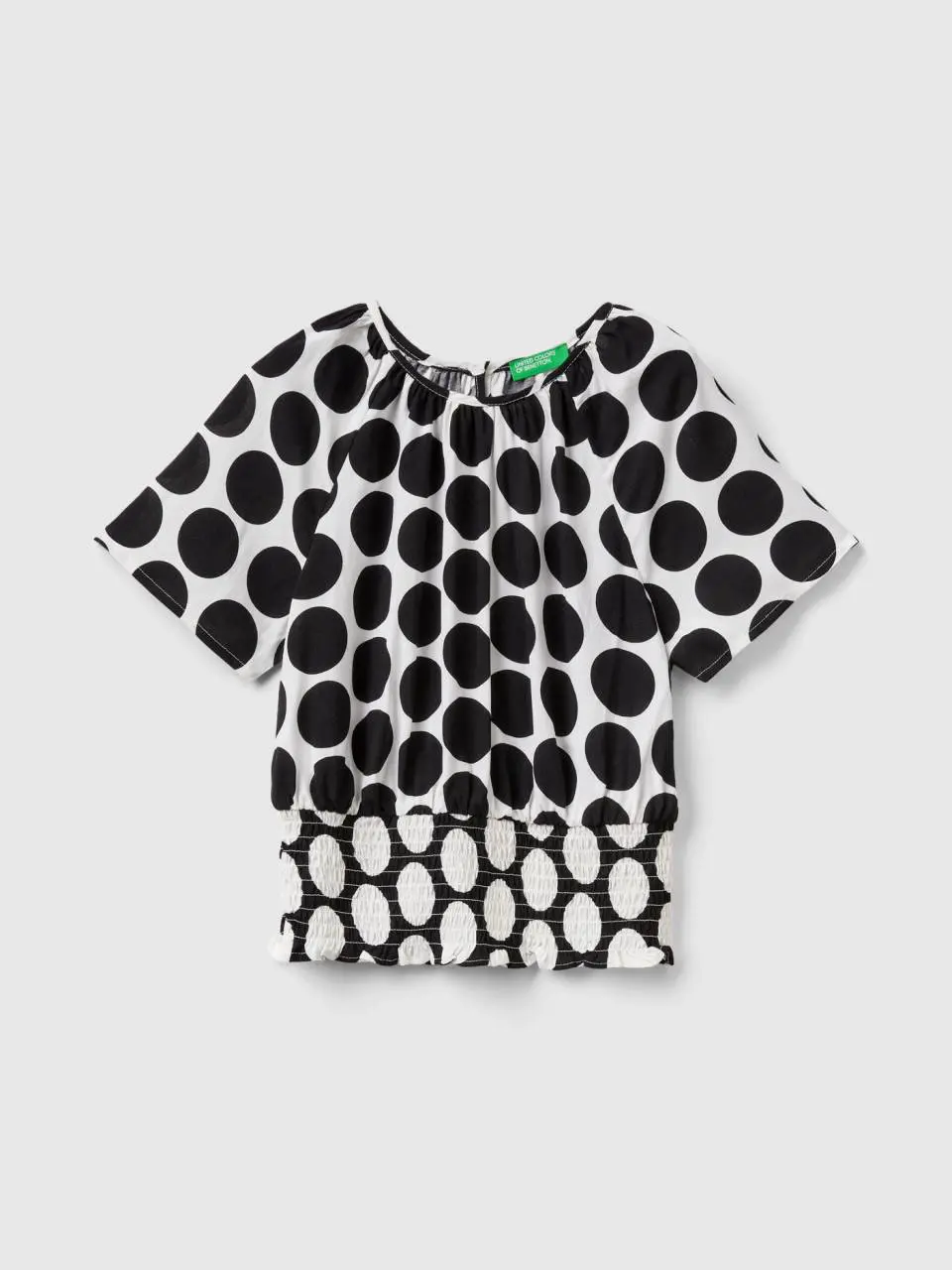 Benetton flowy polka dot blouse. 1