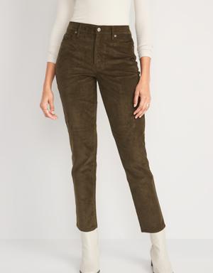 Old Navy High-Waisted OG Straight Corduroy Ankle Pants for Women green