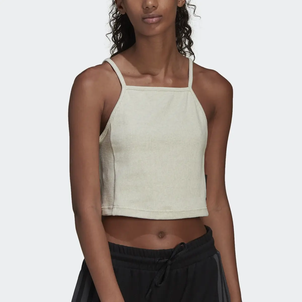 Adidas Studio Lounge Rib Tank Top. 1