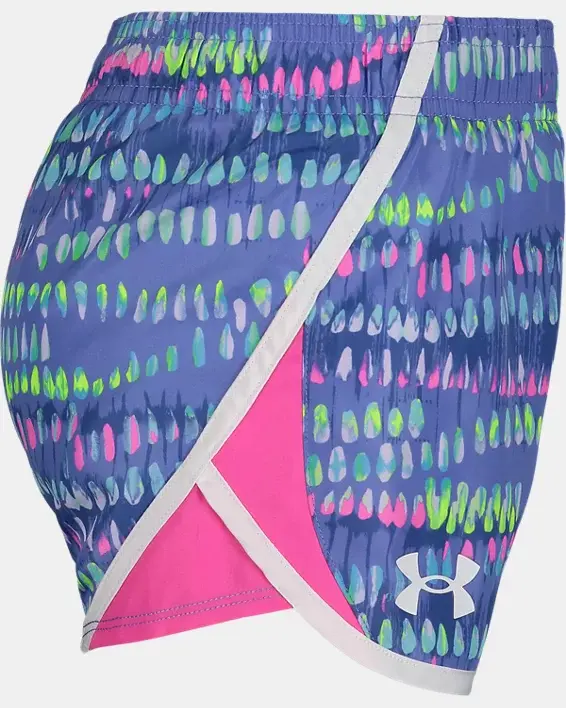 Under Armour Little Girls' UA Watercolor Fly-By Shorts. 3