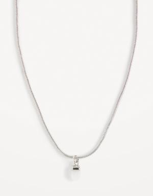 Silver-Tone Rose Quartz Pendant Necklace for Women silver