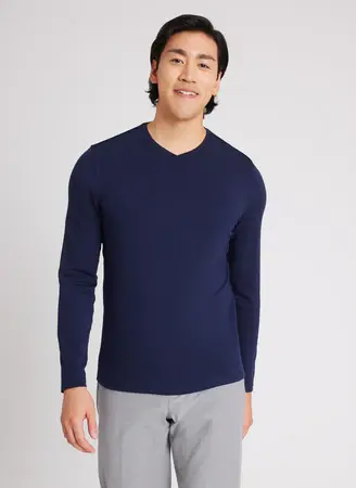 Kit And Ace Upgraded Brushed Long Sleeve V-Neck Tee. 1