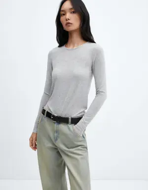 Round-neck knitted t-shirt