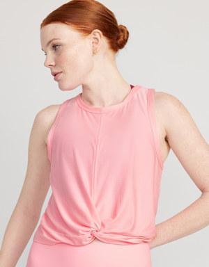 Old Navy Cloud 94 Soft Twist-Front Cropped Top for Women pink