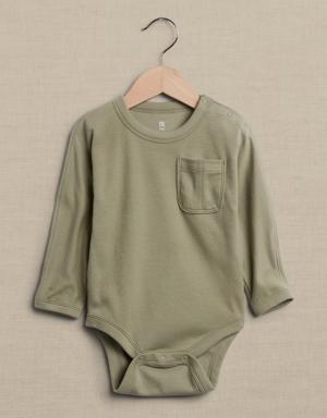 Essential SUPIMA® Long-Sleeve Bodysuit for Baby green