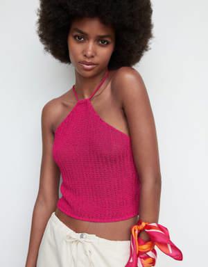 Halter neck crochet top