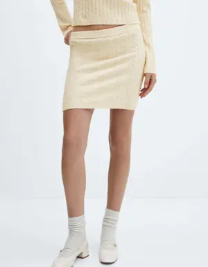 Cable-knit miniskirt