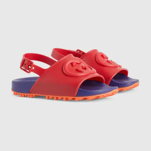 Gucci Children's rubber sandal with Interlocking G. 2