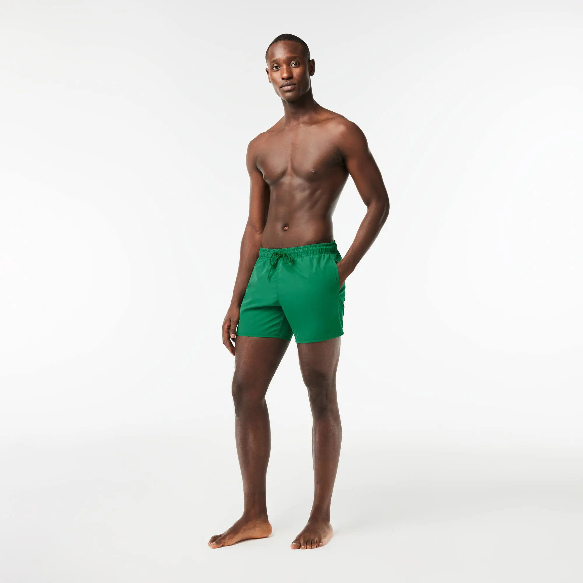 Lacoste Short de bain léger uni à séchage rapide. 1