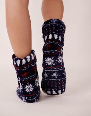 Nordic Print Plush Socks