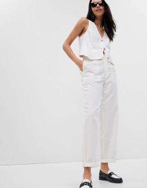 Gap Linen-Cotton Pull-On Pants white
