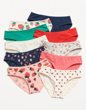 Old Navy Stretch-to-Fit Bikini Underwear 10-Pack for Girls pink