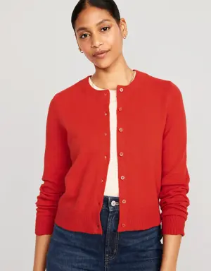 Cropped Cardigan Sweater for Women red