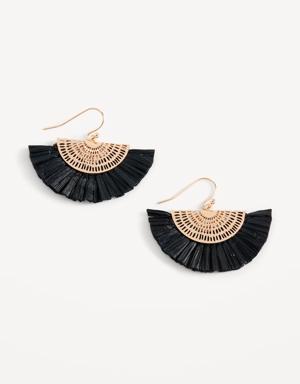 Gold-Plated Raffia Drop Earrings for Women gold