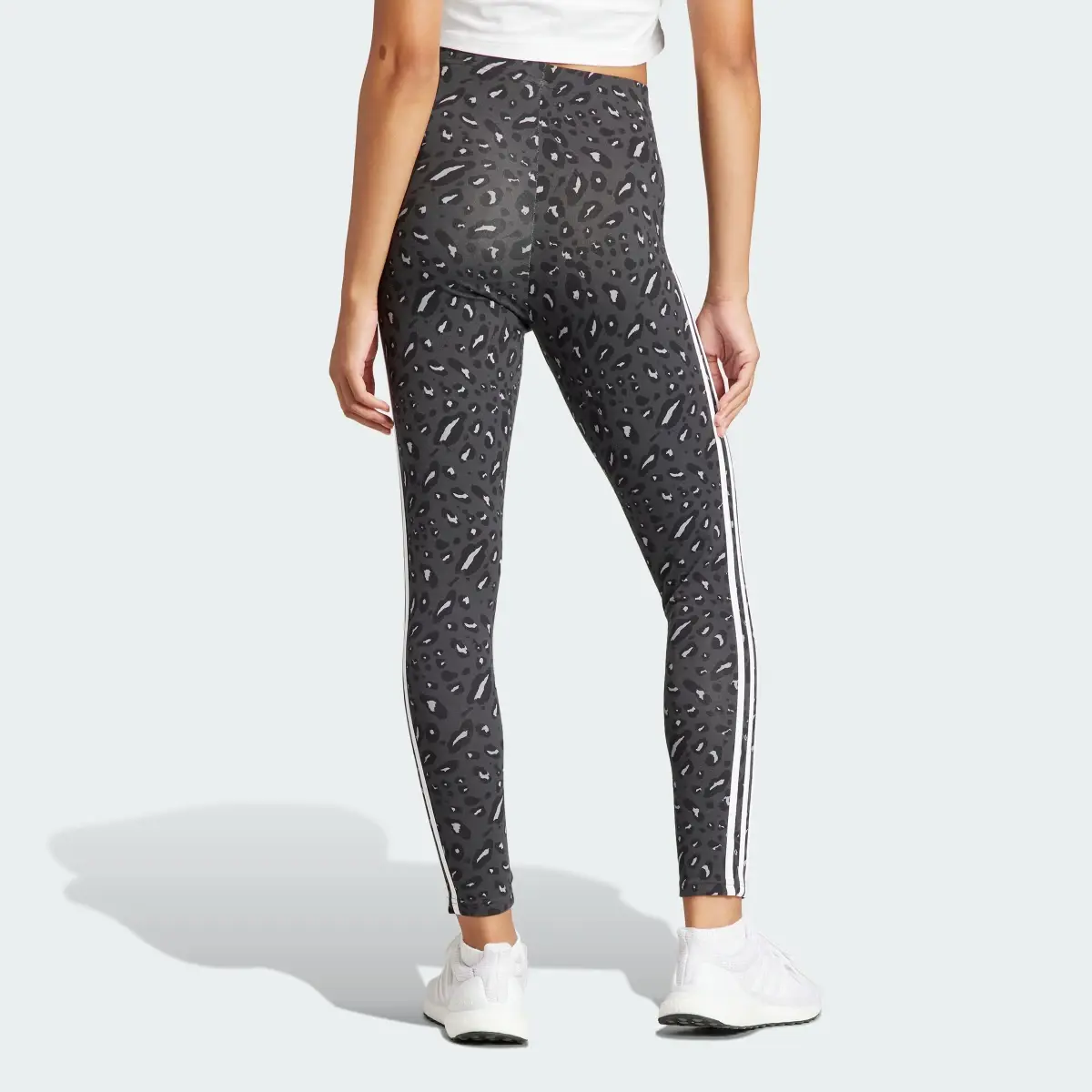 Adidas Essentials 3-Stripes Animal Print Leggings. 2