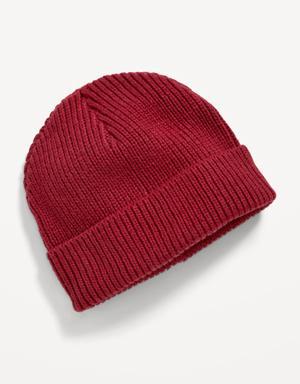 Unisex Solid Knit Beanie for Toddler red