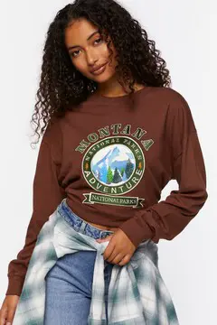 Forever 21 Forever 21 Montana National Park Graphic Tee Brown/Multi. 2