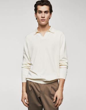 Mango Long-sleeve knitted polo shirt