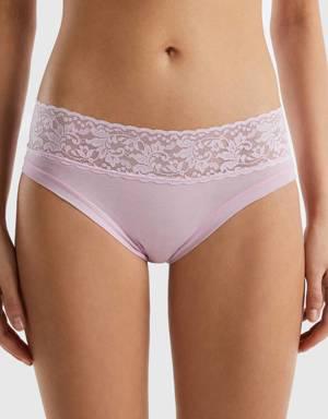 underwear with lace in super stretch organic cotton