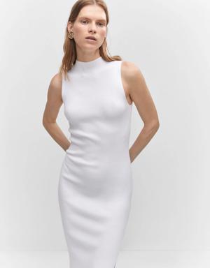 Mango Ribbed knit dress with opening