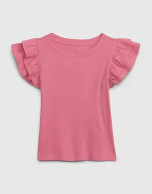 Toddler Flutter Sleeve T-Shirt pink