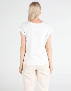 Regular Fit Kadın Beyaz Kısa Kol Tişört