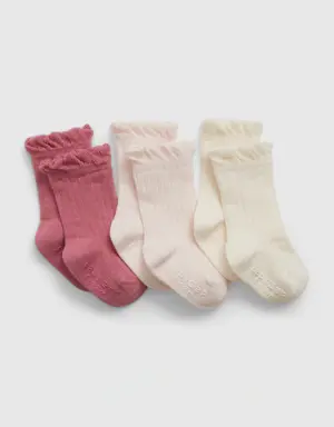 Baby First Favorites Crew Socks (3-Pack) pink