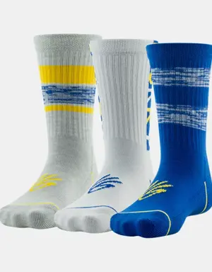 Kids' Curry Phenom 3-Pack Crew Socks