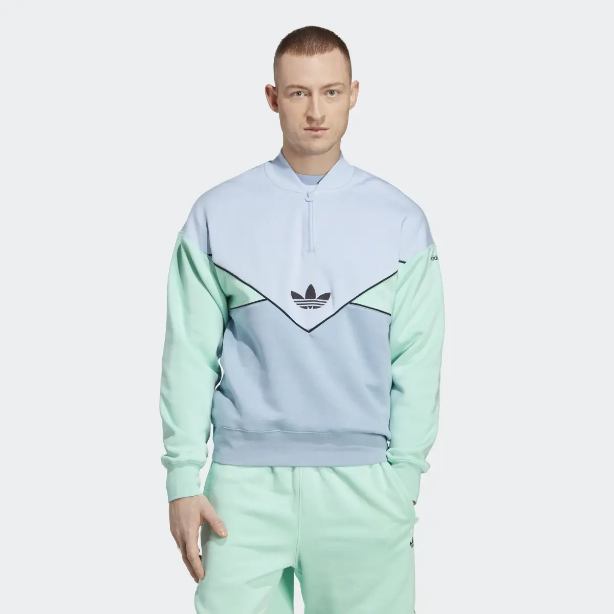 Adidas Adicolor Seasonal Archive Half-Zip Crew Sweatshirt. 2